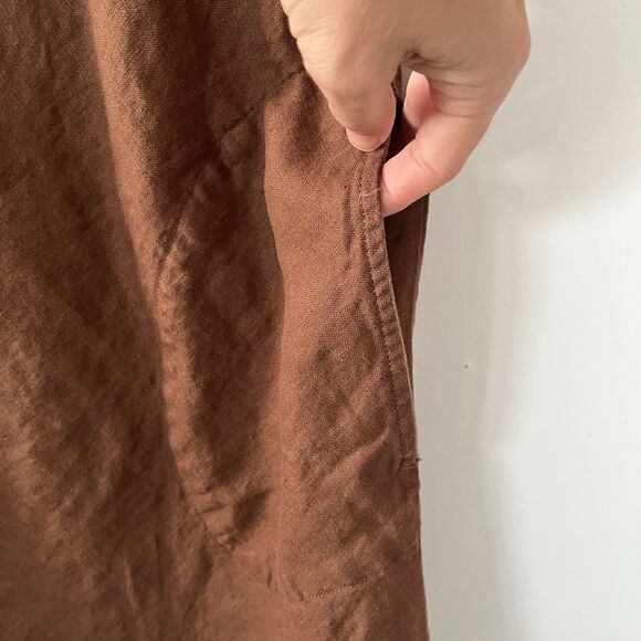 Lands' End Linen Dress 1X Sleeveless Shift Resort Beachy Lagenlook Minimal - Picture 5 of 11